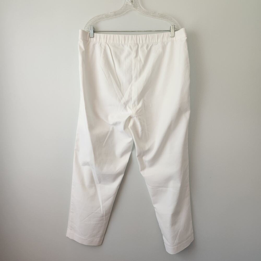 J. Jill Pants Women's 20W White Cotton Blend Coastal Chic Resort Wear Straight - Picture 4 of 16